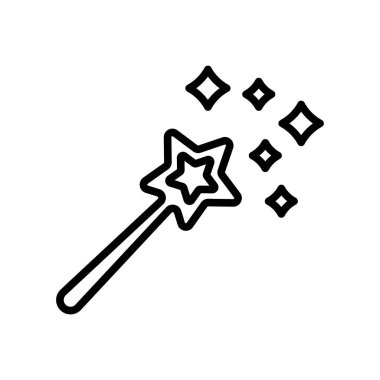 Sihirli simge vektörü beyaz arkaplanda izole edildi, Sihirli işaret