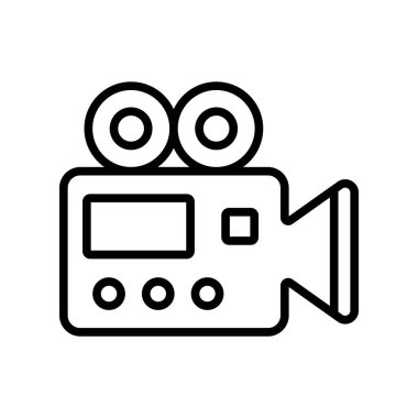 Beyaz arka plan üzerinde Video cam izole video kamera simge vektör