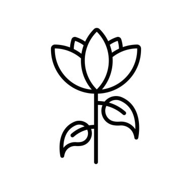 İzole beyaz arka plan, çiçek işareti, l simge vektör çiçek