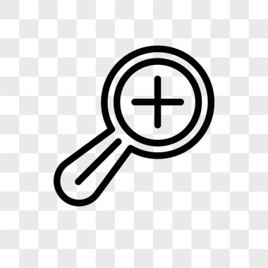 Zoom şeffaf arka plan üzerinde izole vektör simgesinde yakınlaştırın 