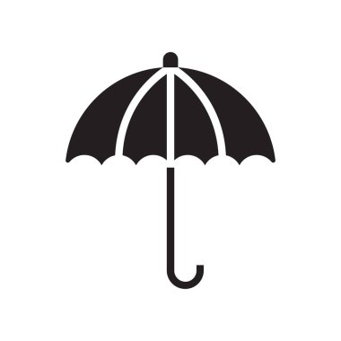 Beyaz arka plan üzerinde şemsiye işareti izole şemsiye simge vektör