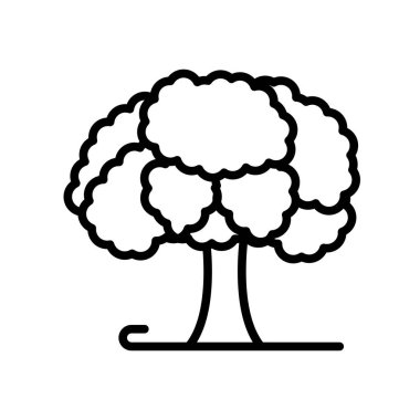Ağaç simge vektör izole beyaz arka plan, ağaç işareti, çizgi üzerinde 