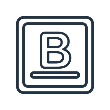 Kalın simge vektörü beyaz arkaplanda izole edildi, kalın işaret