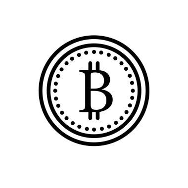Bitcoin simgesi vektör işareti ve beyaz arkaplanda izole edilmiş sembol
