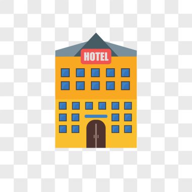 Hotel vector Icon şeffaf arka plan üzerinde otel logo izole