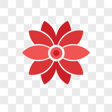 Saydam arka plan üzerinde çiçek lo izole çiçek vektör simgesi