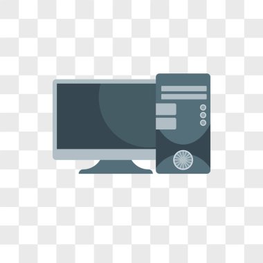 Saydam arka plan üzerinde Compute izole bilgisayar vektör simgesi