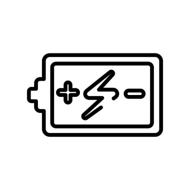 Pil simgesi vektör beyaz arka plan üzerinde pil işareti izole