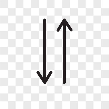 Saydam arka plan üzerinde sıralama logosu d izole vektör simge sıralama