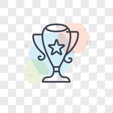 Saydam arka plan üzerinde kupa lo izole kupa vektör simgesi