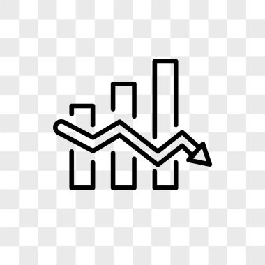 Data analytics descendant vector icon isolated on transparent ba