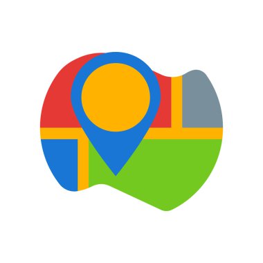 Harita simge vektör işareti ve beyaz arka plan üzerinde izole sembolü