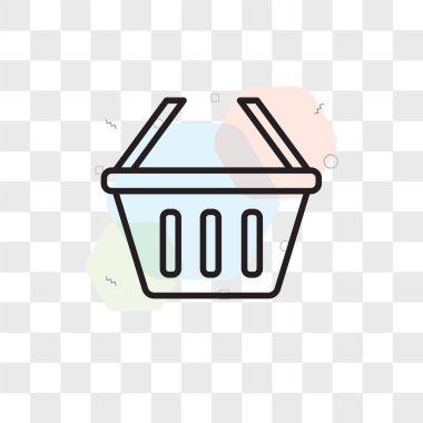 Saydam arka plan üzerinde sepet lo izole sepet vektör simgesi