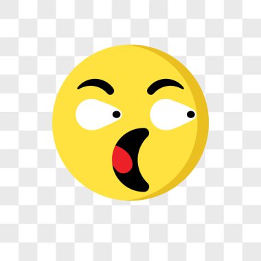 Saydam arka plan üzerinde Surpri izole sürpriz vektör simgesi