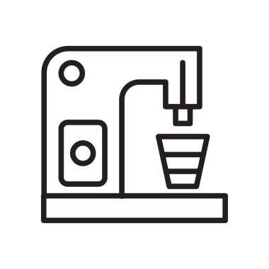 Kahve makinesi izole simge beyaz arka plan üzerinde