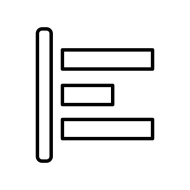 Sol simge vektörünü beyaz arkaplanda izole et, sola hizala 