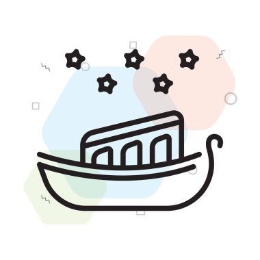 Venedik simge vektörü web ve mobil uygulama tasarımınız için beyaz arkaplanda izole edildi