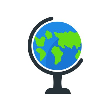 Küre simge vektör işareti ve beyaz arka plan üzerinde izole sembolü