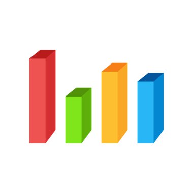 Web ve mobil uygulama tasarımınız için beyaz arkaplanda izole edilmiş grafik grafik grafik çizelgesi vektörü