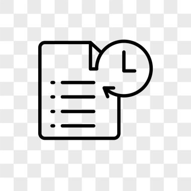 transaction geçmişi vektör simgesi şeffaf arkaplanda izole edildi