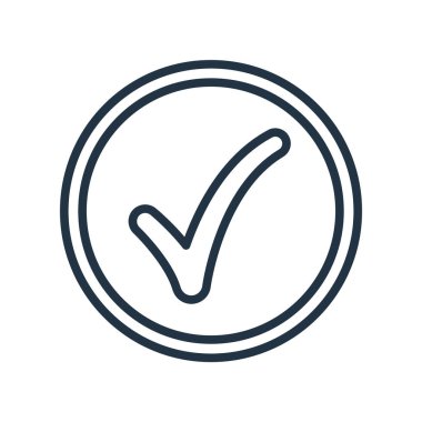 Kontrol edilen simge vektörü beyaz arkaplanda izole edildi, işaretlendi