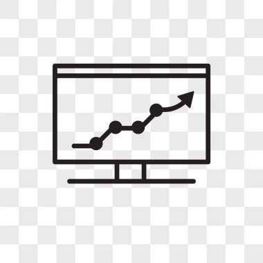 increasing graph vector icon isolated on transparent background,