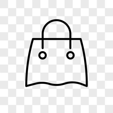 Yeniden kullanılabilir alışveriş poşeti vektör simgesi şeffaf arkaplanda izole edildi