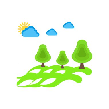 Landscape icon vector sign and symbol isolated on white backgrou