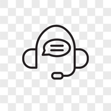 support call center vector icon isolated on transparent backgrou