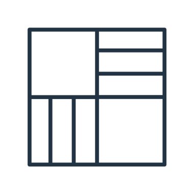 Düzen simgesi vektörü beyaz arkaplanda izole edildi, düzen işareti