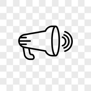 Saydam arka plan üzerinde Megaph izole Megafon vektör simgesi
