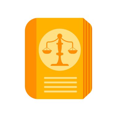 Web ve mobil uygulama tasarımınız için beyaz arkaplanda izole edilmiş kanun kitabı simgesi vektörü