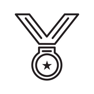 Madalya simge vektör işareti ve beyaz arka plan üzerinde izole sembolü, 