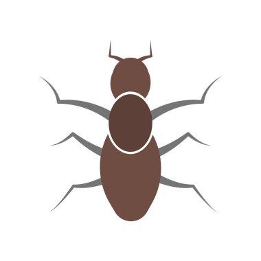 Karınca simge vektör işareti ve beyaz arka plan üzerinde izole sembolü