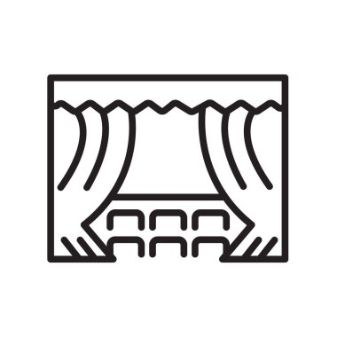 Sahne simge vektör işareti ve beyaz arka plan üzerinde izole sembolü