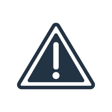 Beyaz arka plan üzerinde uyarı işareti izole uyarı simge vektör