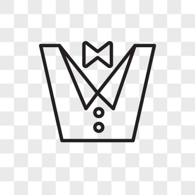 Saydam arka plan üzerinde smokin lo izole smokin vektör simgesi