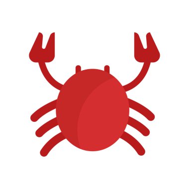 Yengeç simgesi vektör işareti ve beyaz arkaplanda izole edilmiş sembol