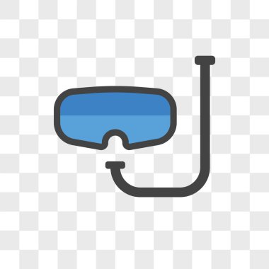 Saydam arka plan üzerinde Divi izole dalış maske vektör simgesi