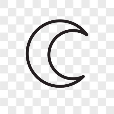 Saydam arka plan üzerinde Moon logosu d izole ay vektör simgesi