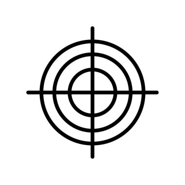 Hedef simge vektör işareti ve beyaz arka plan üzerinde izole sembolü,