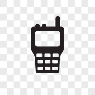Saydam arka plan üzerinde Wa izole Walkie talkie vektör simgesi