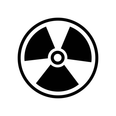 Beyaz arkaplanda izole edilmiş radyoaktif simge vektörü, Radioactiv