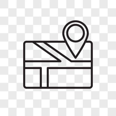 Şeffaf arka plan, harita logo des izole vektör simge göster