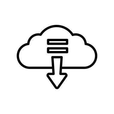 Beyaz arka plan üzerinde Download işareti izole simge vektör indir