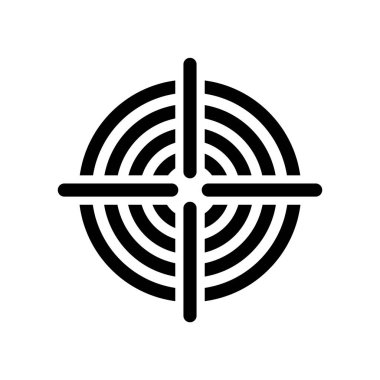 Hedef simge vektörü beyaz arkaplanda izole edildi, hedef işareti, w