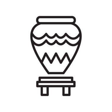 Web ve mobil uygulama tasarımınız için beyaz arkaplanda vazo simgesi vektörü izole edildi