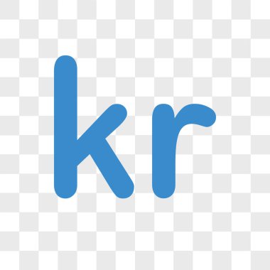 Danimarka para birimi vektör simgesi şeffaf arkaplanda izole,