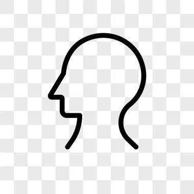 saydam arka plan üzerinde baş logo d izole baş vektör simgesi