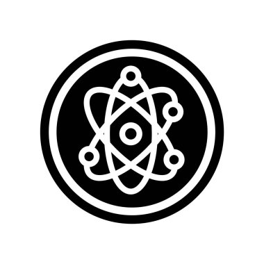 Atom İşareti simgesi vektörü beyaz arkaplanda izole edildi, Atom İşareti si